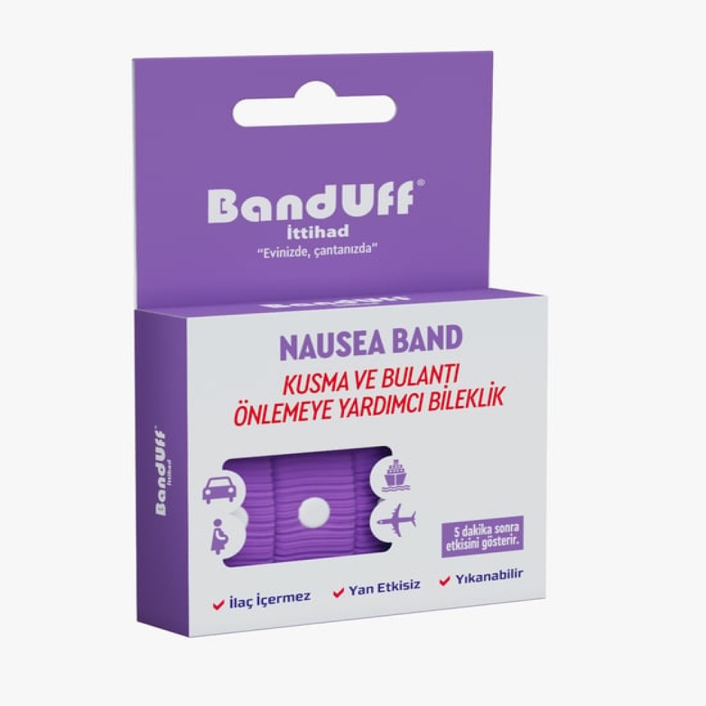 Banduff Bulantı ve Kusma Önleyici Bileklik Yetişkin Mor - Eski Ambalaj 100 Adet