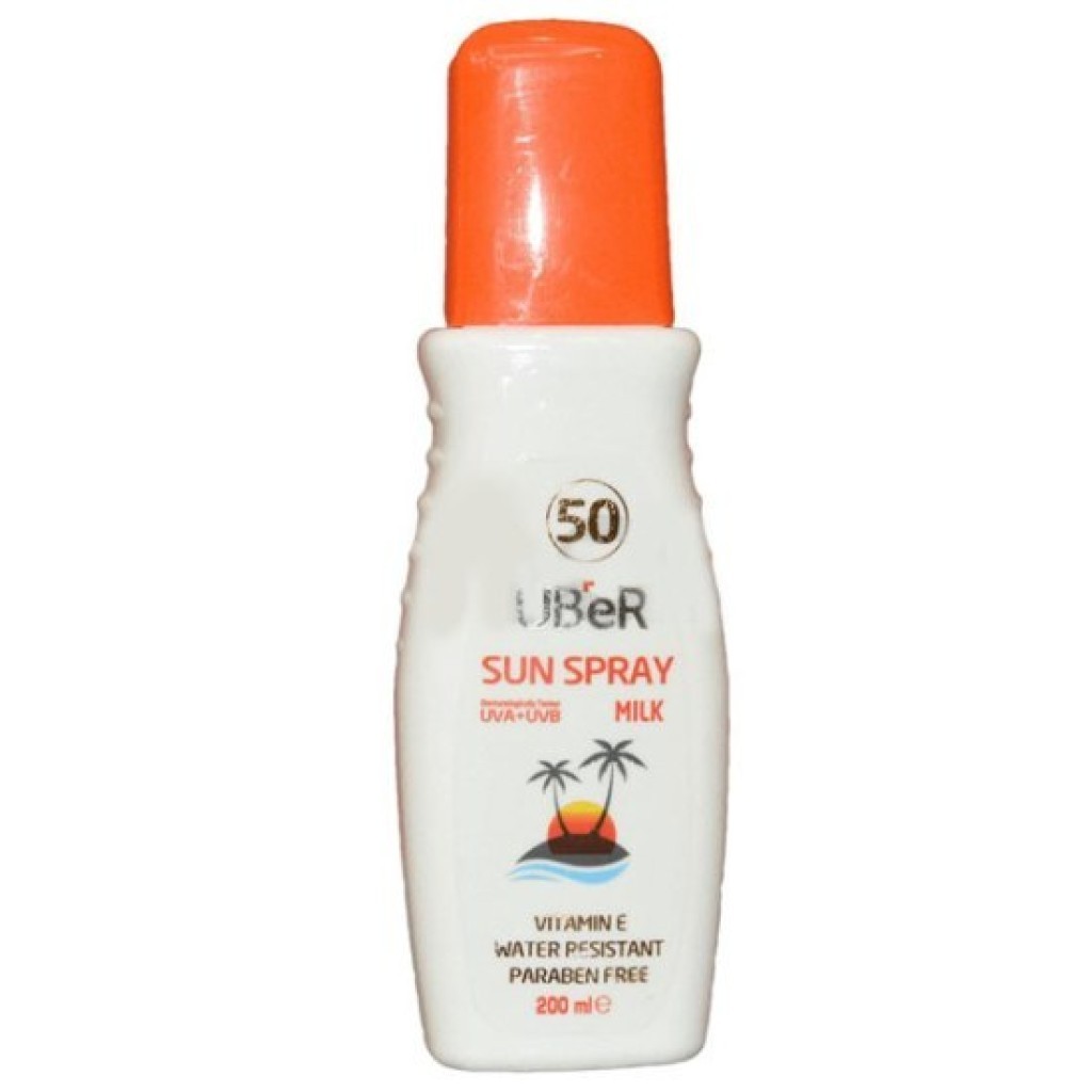 Uber Güneş Sütü Sprey SPF50 200 ml 100 Adet