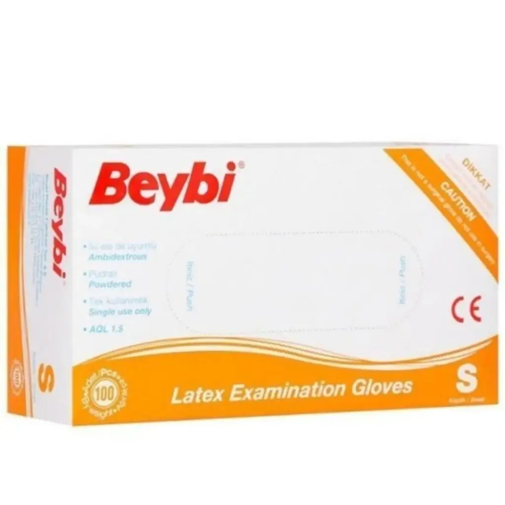 Beybi Lateks Eldiven Pudralı Small 100’lü 20 Adet