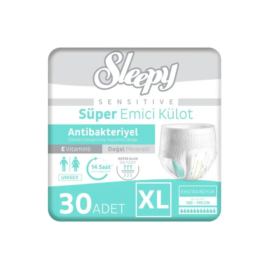 Sleepy Sensitive Antibakteriyel Emici Külot xLarge 30’lu 10 Adet