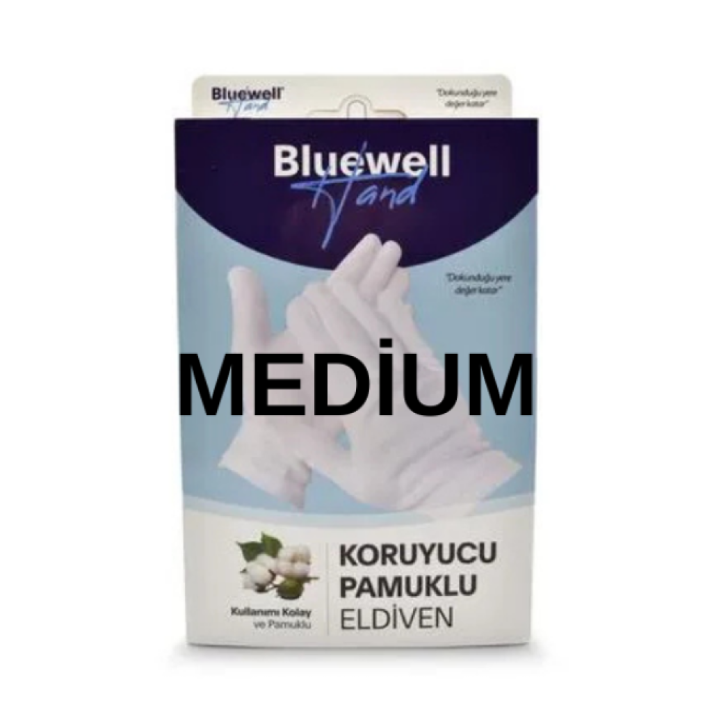 Bluewell Koruyucu Pamuklu Egzama Eldiveni Medium 100 Adet