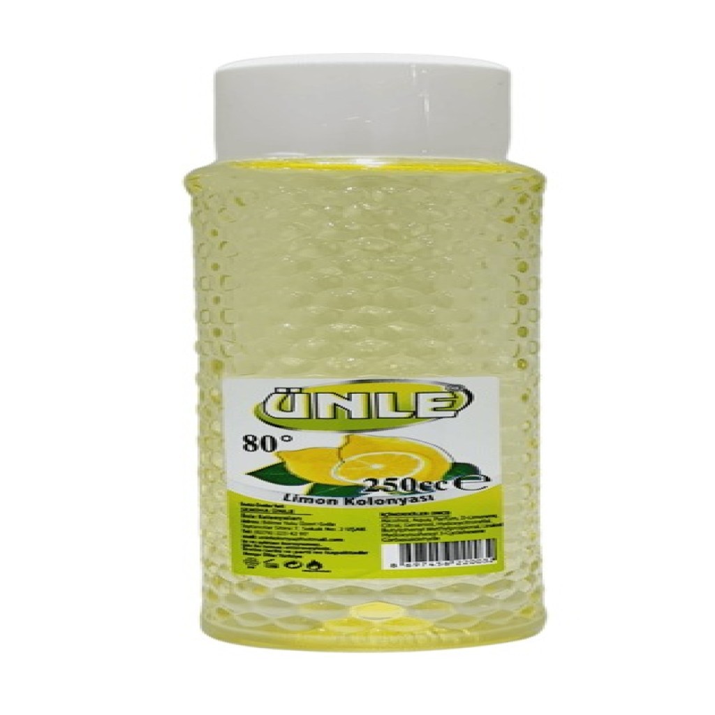 Ünle Limon Pvc Kolonya 250 ml 100 Adet