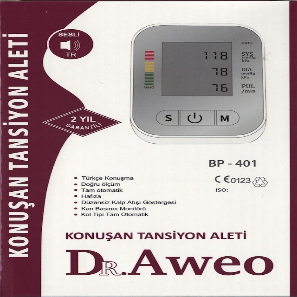 Dr. Aweo Kol Tipi Tansiyon Aleti JN-163B 10 Adet