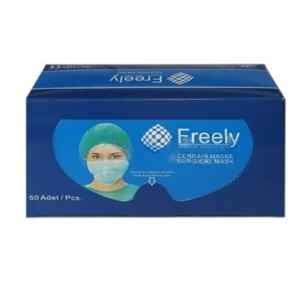 Freely 3 Katlı Ultrosonik Cerrahi Maske Telli 50’li (ÜTS Kayıtlı) 50 Adet