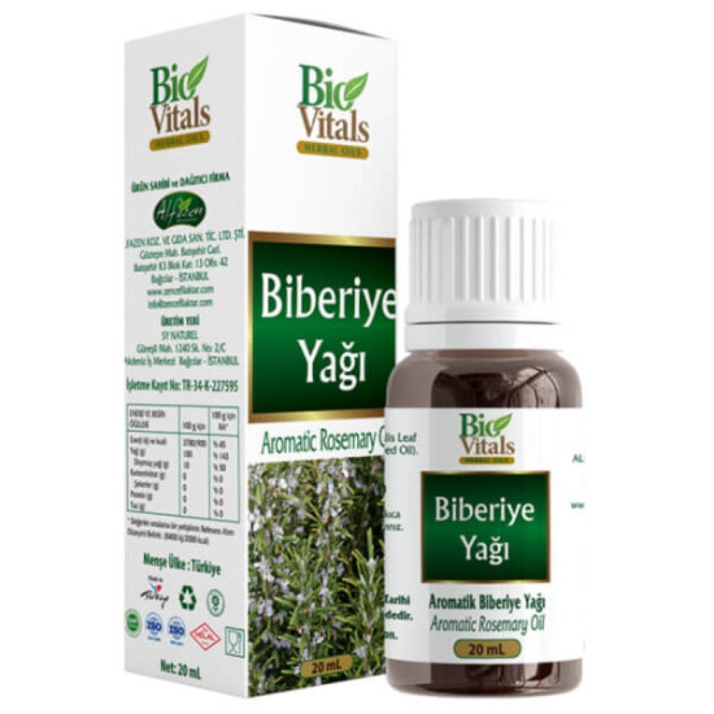 Bio Vitals Biberiye Yağı 20 ml 100 Adet