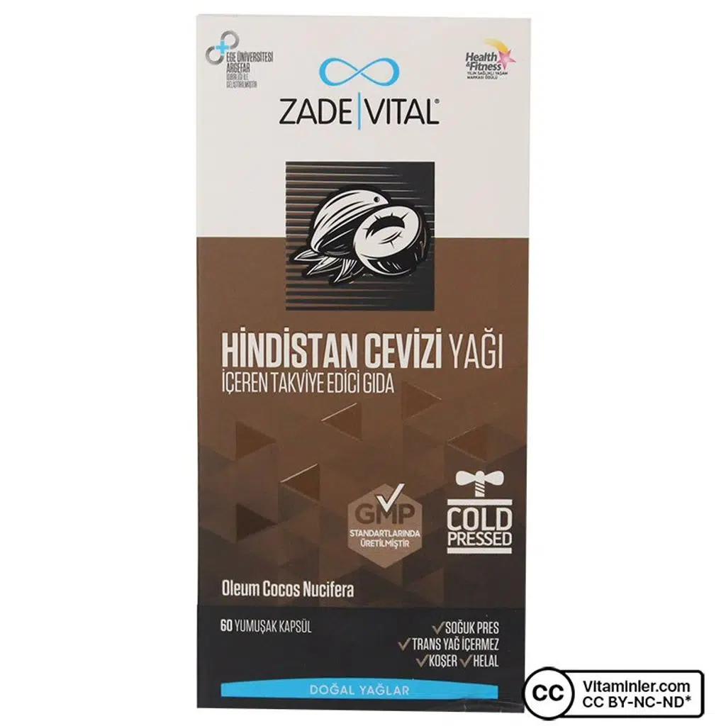 Zade Vital Hindistan Cevizi Yağı 1000 mg 60 Blister Kapsül